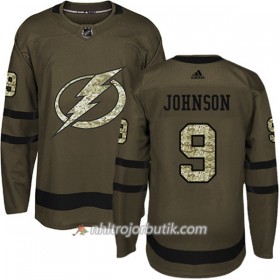 Män Ishockey Tampa Bay Lightning Tröja Tyler Johnson 9 Adidas 2017-2018 Camo Grön Authentic